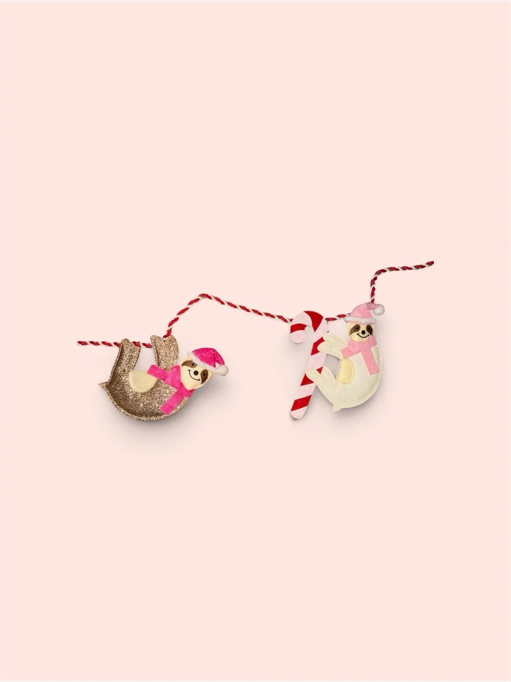 Ashland Festive Pink & Gold Sloth Christmas Garland